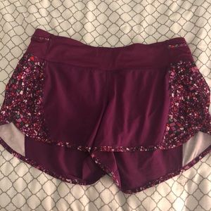 Comfy purple patterned Lululemon shorts